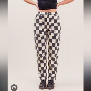 P & Co Vintage Fade checker board 304 service fatigue pants size 12UK/10US SHORT